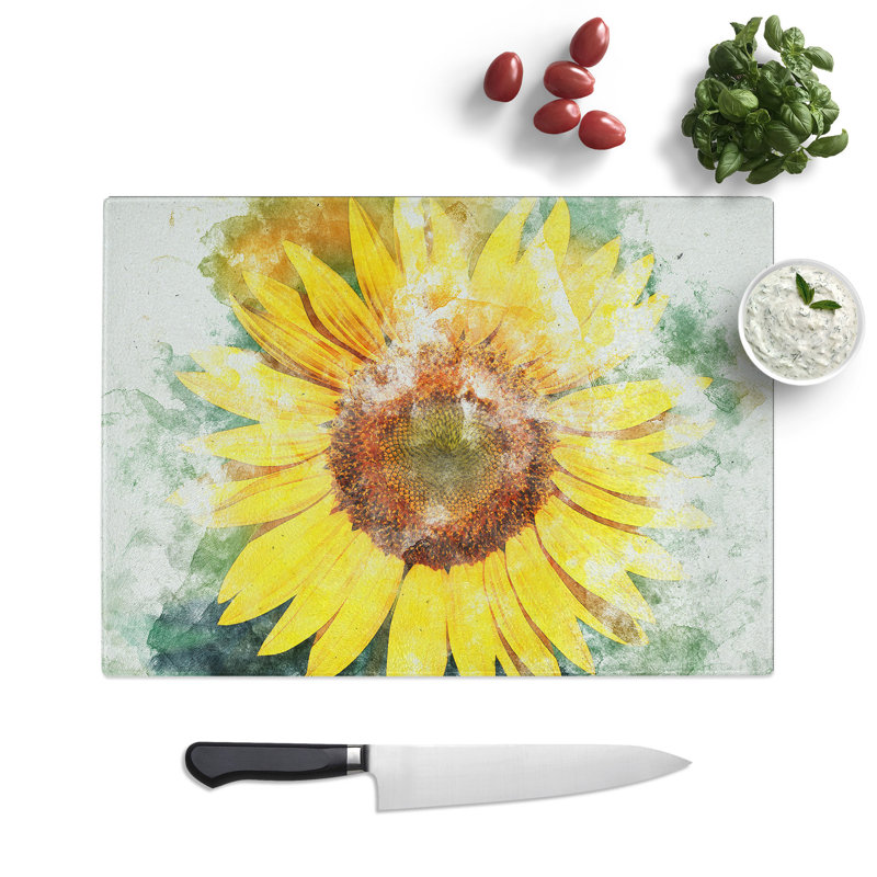 Tempered Glass the Sunflower Chopping Board, 20 cm x 28.5 cm