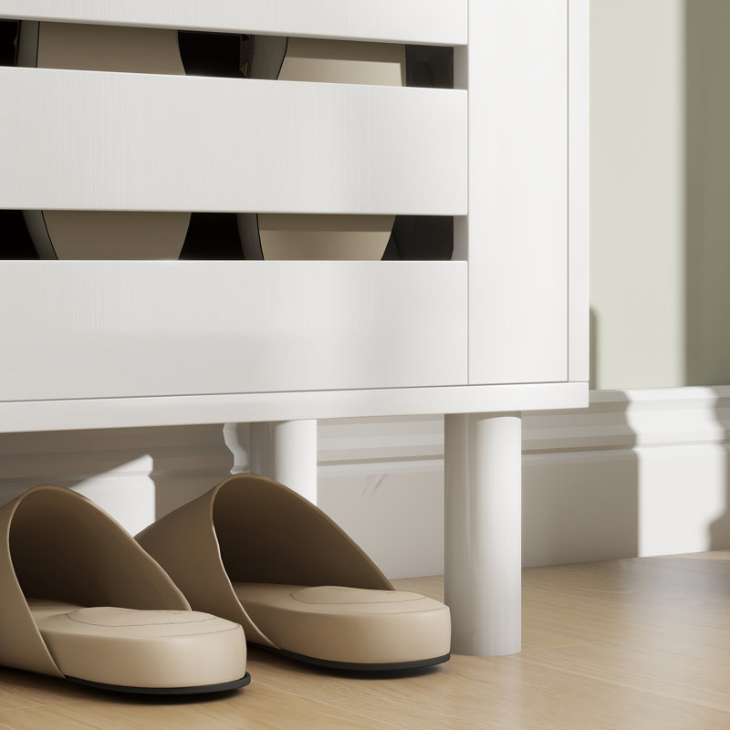 Armoire à chaussures avec tablettes réglables blanc