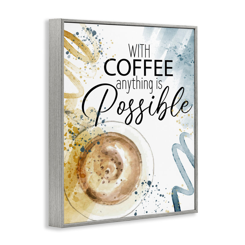 Avec café, tout est possible, estampe numérique, design par Kim Allen, H 14 po x l 11 po, Estampe numérique Farmhouse