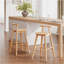 Tabouret de bar d'intérieur en bois d'hévéa Grove, finition naturelle, ensemble de 2