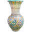 Vase de table en céramique blanc / turquoise / orange / vert 13,5 po intérieur / extérieur
