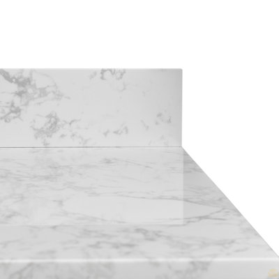 Bathroom Vanity Top Stone Carrara White New Style Tops With Rectangle Undermount Ceramic Sink (Only Vanity Top)