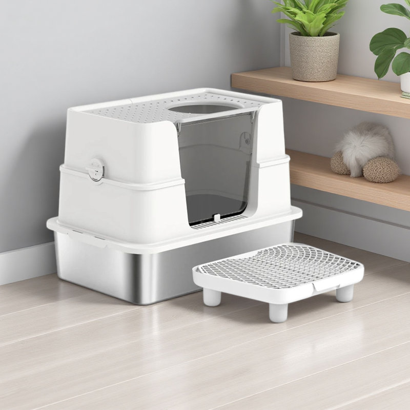 Cat Litter Box, Stainless Steel Garbage Bin, Cat Garbage Bin