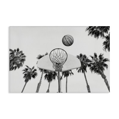 Basketball Hoop with Palms Canvas Wall Art by Sisi and Seb