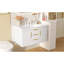 Meuble-lavabo mural 36 po avec lavabo en résine, armoire de rangement flottante avec 2 tiroirs, armoire de salle de bain en bois massif-379370663