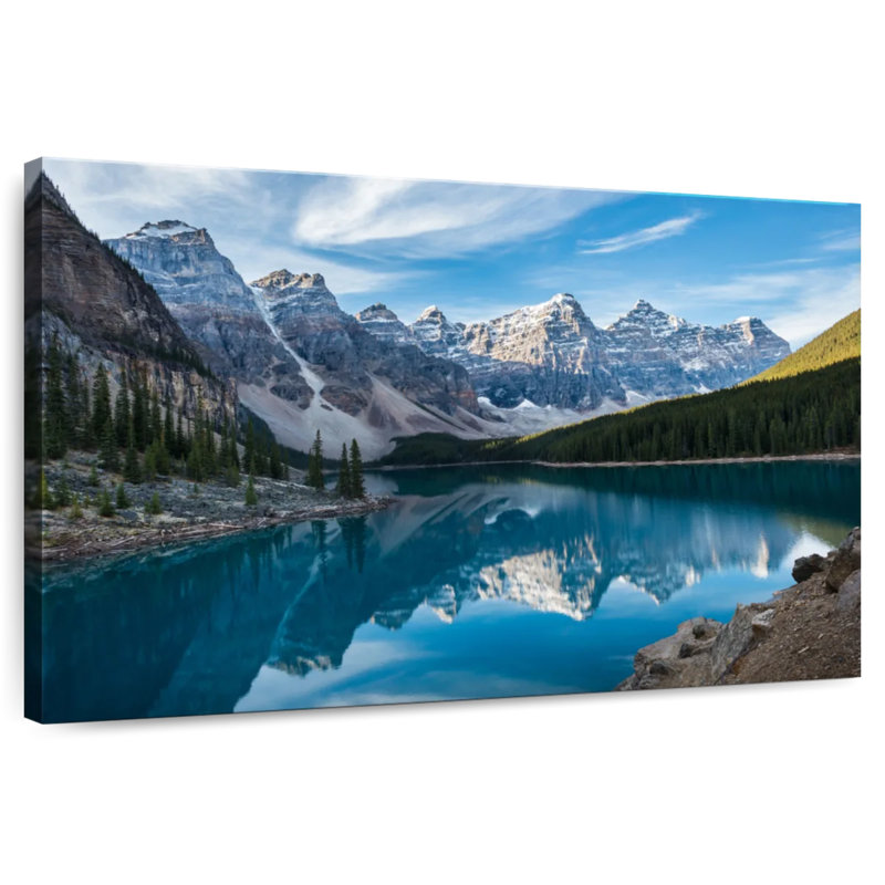 Lac Alaine Moraine dans la vallée, H 8 po x l 12 po