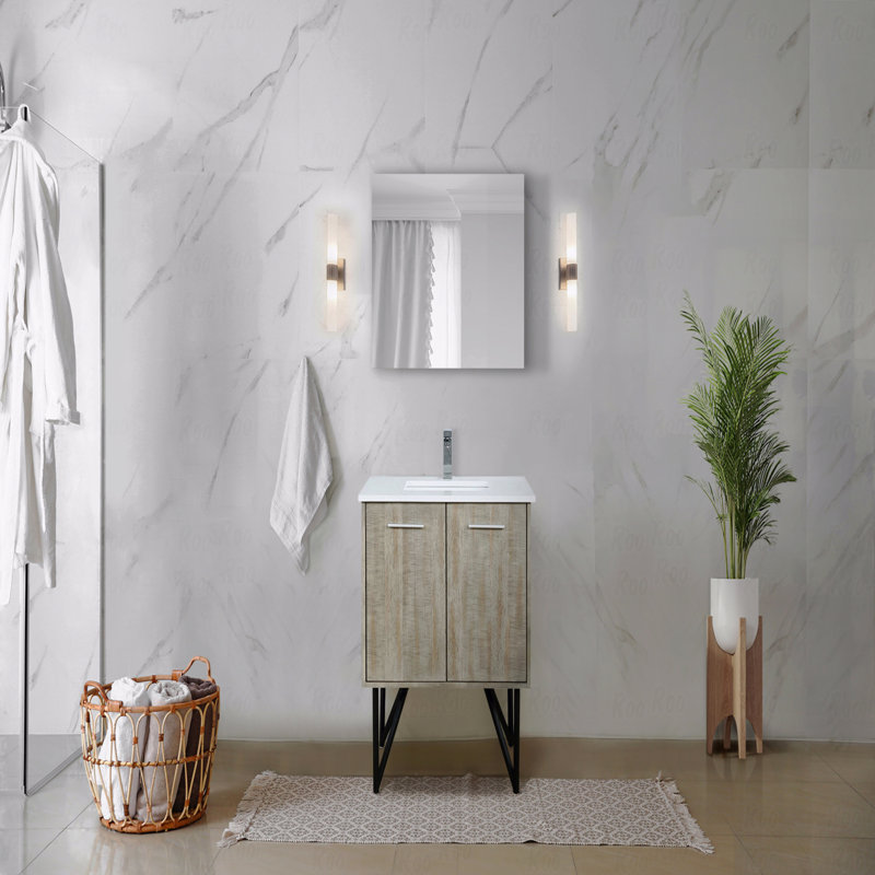 Ensemble de meuble-lavabo simple à simple cuve 30 po de largeur x 20 po de profondeur avec comptoir en quartz blanc et robinet chromé