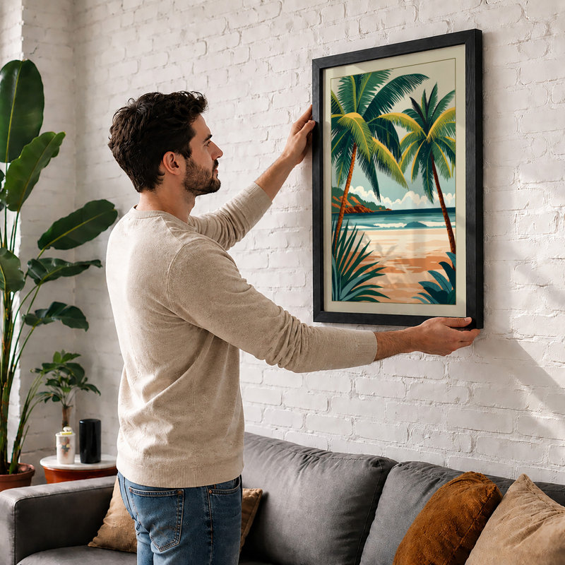 Tropical Afternoon Coastal - Print, Oak, A4 - 29.7 x 21.0 cm