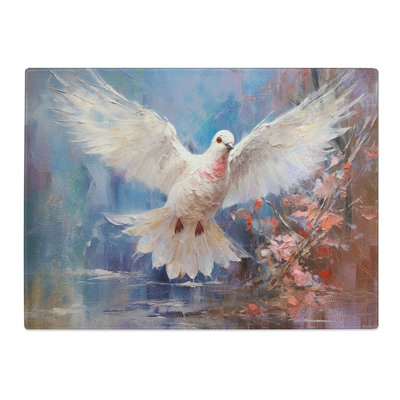 Dove Bird Impressionism  Glass Chopping Board