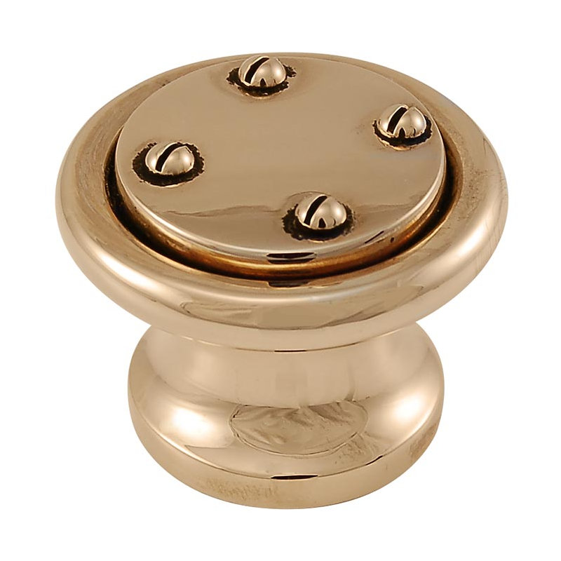 Archimedes Mushroom Knob, Antique Gold, 1.25" H x 1.25" W x 1" D