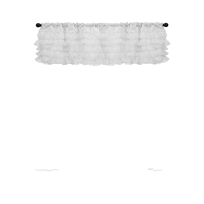 White Sheer Polyester Layered Window Valance