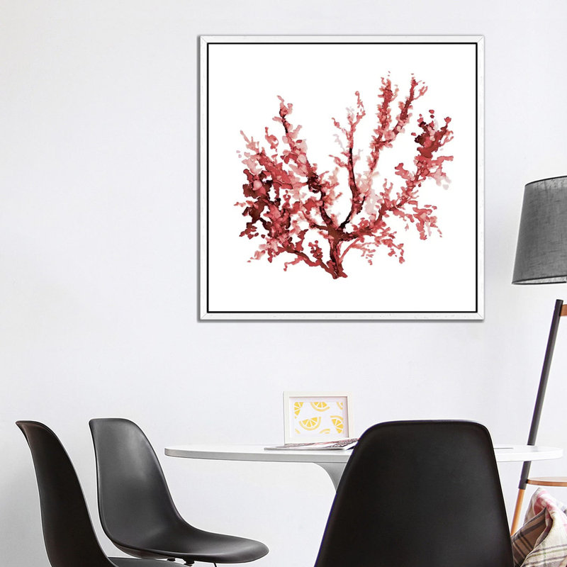 Sea Coral III by Carol Robinson - Painting on Canvas, 93.98 cm H x 93.98 cm W, White Framed Canvas