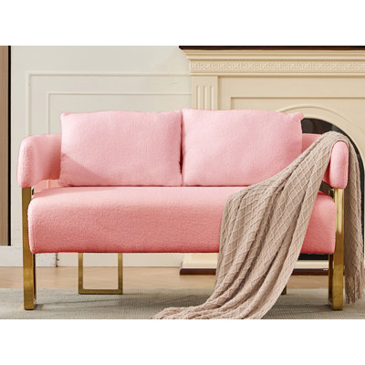 51" Wide Teddy Fleece Loveseat For Small Apartment