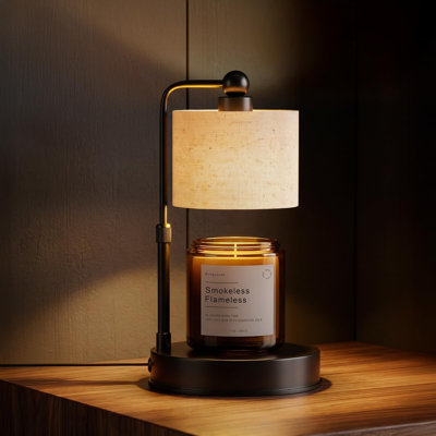 Bougie chauffe-lampe avec minuterie, bougie chauffe-plat moderne, réglable en hauteur et à intensité variable, comprend 2 ampoules, cadeau d'anniversaire pour femme, maman, pendaison de crémaillère