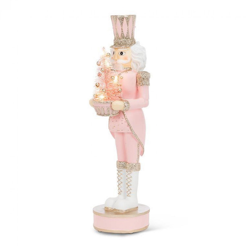 Figurine casse-noisette avec arbre à DEL, Rose