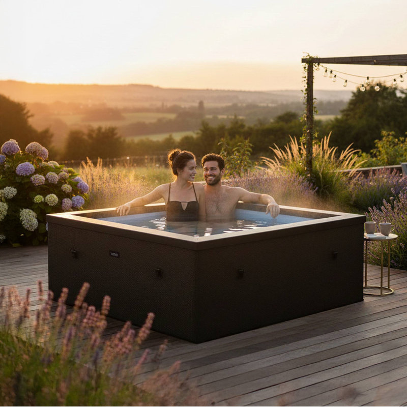 Wave Garda | 4-Person Eco Foam Hot Tub | Integrated Heater, Flint Grey