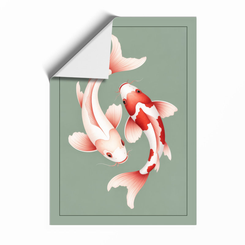 Koi Harmony Modern - Framed Print, Unframed, A1 - 84.1 x 59.4 cm