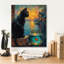«Black Cat And Goldfish 1» par Momart, art mural sur toile-1757184439
