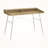 Lindo Natural Finish Computer Desk With Hutch & White Metal Leg, 33.88" H X 46.95" W X 23.56" D