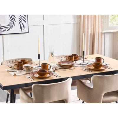 Damya 16 Piece Handmade Stoneware Dinnerware Set - Service for 4
