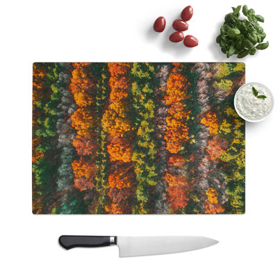 Tempered Glass Autumn Forest Chopping Board