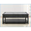 Table basse en bois fritté noir Garvine - roues faciles à déplacer, rangement compact Finition durable