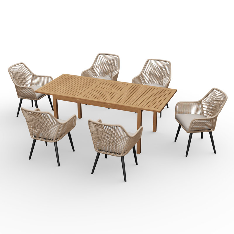 Ensemble repas d'extérieur 6 personnes Jessen, Tanné