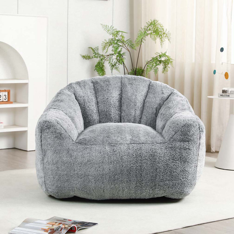 Fauteuil à billes, Fausse fourrure grise foncée