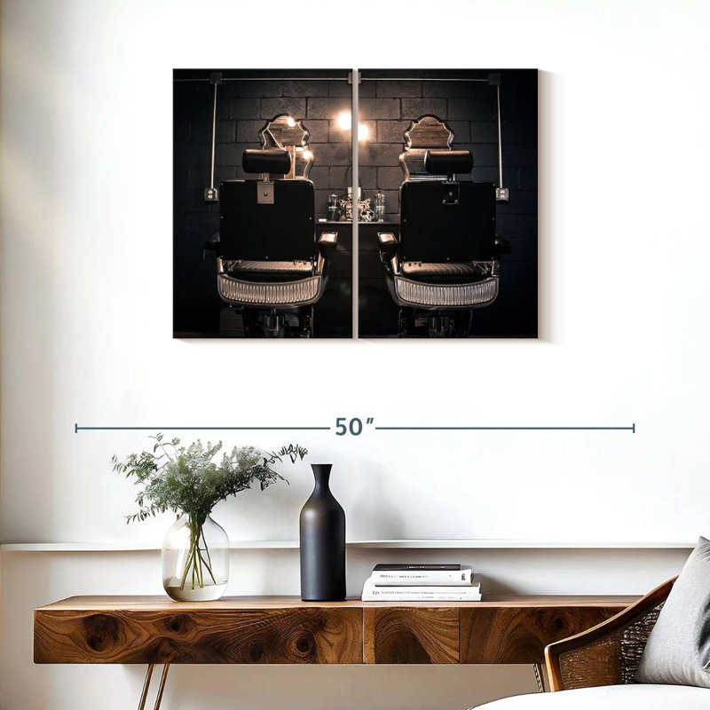 Ensemble de chaises sur toile 2 pièces Barber Shop, H 24 po x l 33 po x P 1,25 po