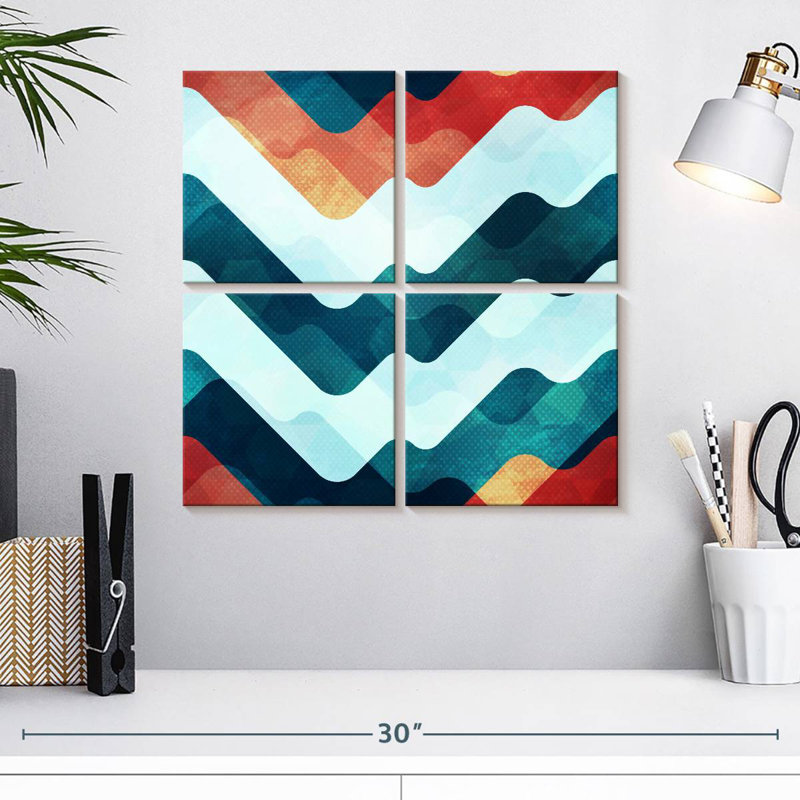 Wavy Digital Abstract, 18" H x 18" W