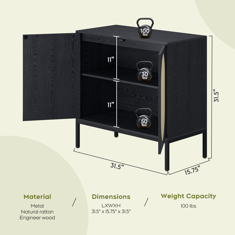 Buffet de 31,5 po de largeur donc, Noir