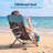 Double Pack Low Profile Beach Chairs for Adults Lightweight Wide Folding Seat with Cup Holder Storage Pouch Carry Case