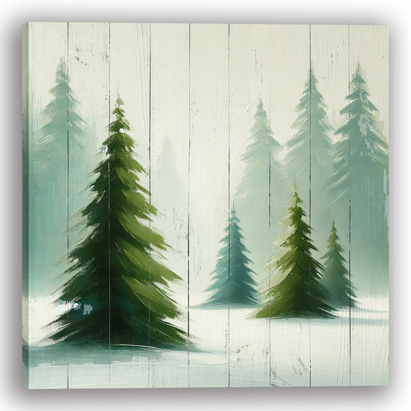 «Serene Evergreen», art abstrait sur toile, H 12 po x l 12 po x P 1 po