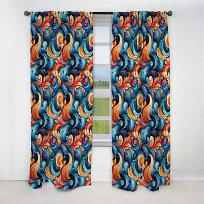 Colorful Enchanted Spiral Dreams - Abstract Curtain - Blackout Geometric Curtain - 1 Panels