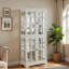 Vitrine antique avec portes en verre, tablettes réglables en verre et lumière DEL-547263845