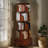 Rotating Bookshelf With Drawer, 360 Display 5 Tier Corner Bookshelf For Small Space, Floor Standing Bookcase Storage Rack, Wood Narrow Book Shelf Organizer For Bedroom, Living Room (WALNUT)-610084610-610084636
