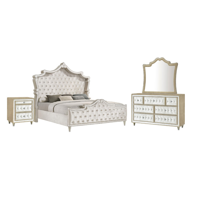Ensemble de chambre à coucher 4 pièces Lino, Grand lit