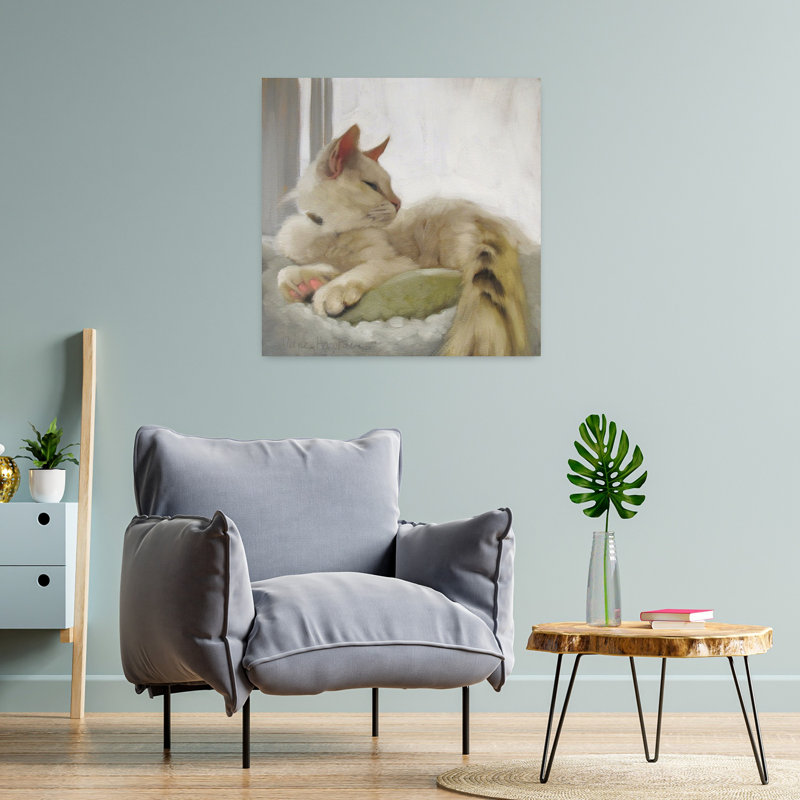 Through The Window Contemporary Cat Art, 24" H x 24" W
