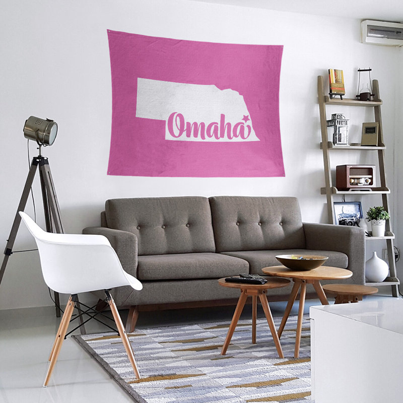 Tapisserie Omaha Nebraska, H 27,5 po x l 37,5 po, Rose