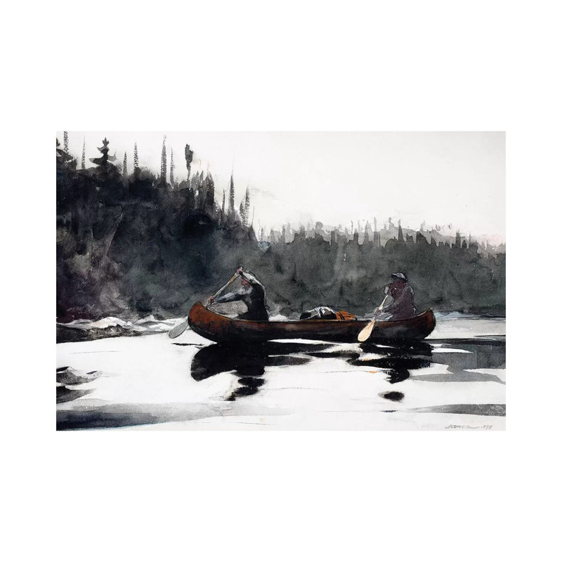 Guides Shooting Rapids, 1895 by Winslow Homer - Painting on Canvas, Wrapped Canvas, 30.48cm H x 45.72cm W x 1.91cm D