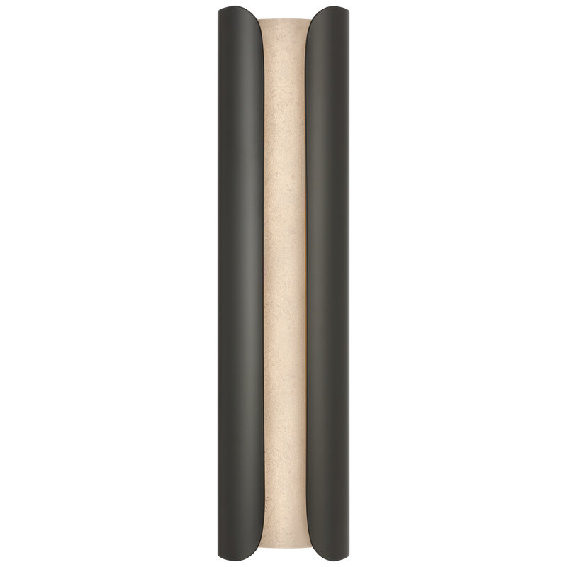 Anne-Marie Barton Armise 18" Sconce with Alabaster, Matte Carbon, 29" H x 7" W x 7.75" D