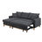 Cosimo 84.25"W Dark Gray Woven Reversible Sleeper Sectional Sofa With Storage Chaise