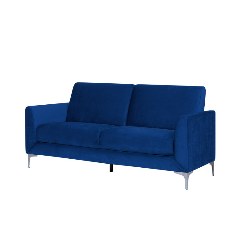 Francisque 3 Seater Velvet Sofa, Navy Blue