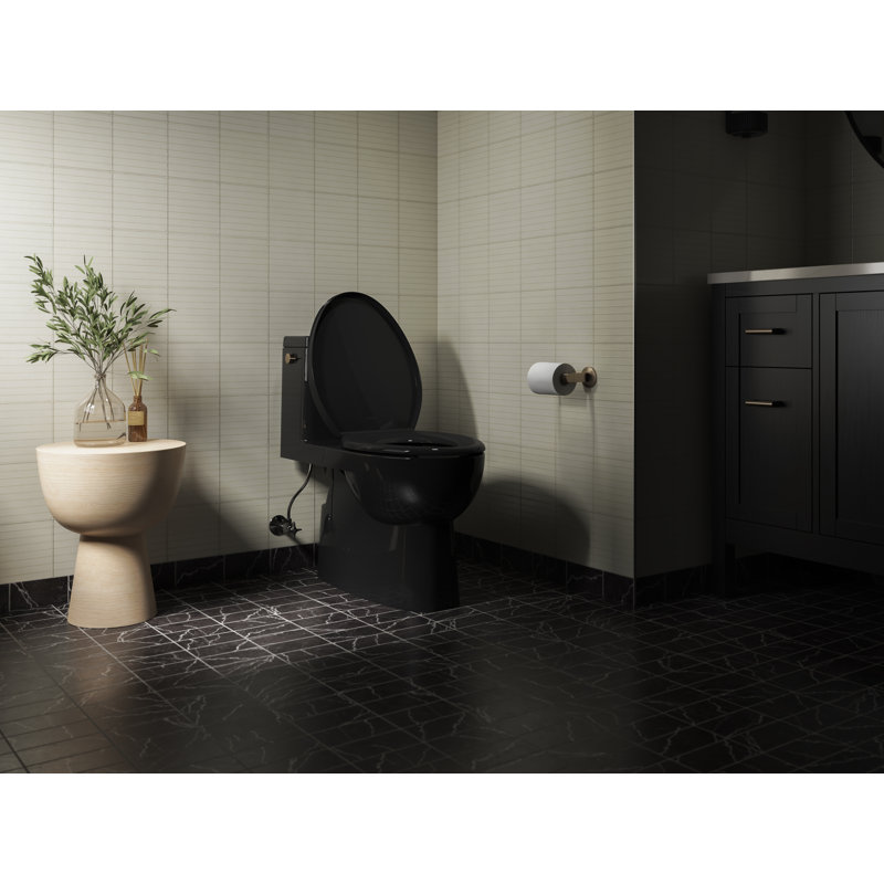 Toilette allongée écoénergétique Reach ™ 1,28 GPF, Noir, noir, noir, noir