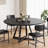 Round Dining Table: Pedestal Frame, Space-Saving Industrial Style-16505551-9352075