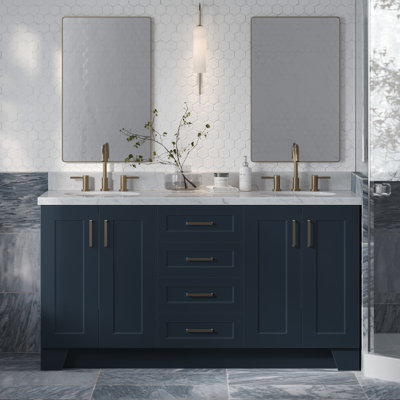 Sawyer 66'' Solid Wood Double Bathroom Vanity Base Only, Base Cabinet without Top