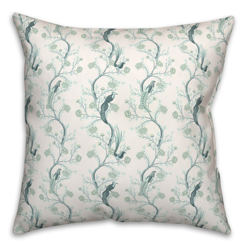  Housse et insert de coussin rétro Vintage Birds on Branches, H 16 po x l 16 po