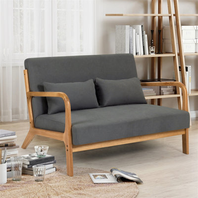 Chaise de loisirs avec accoudoirs et pieds en bois massif