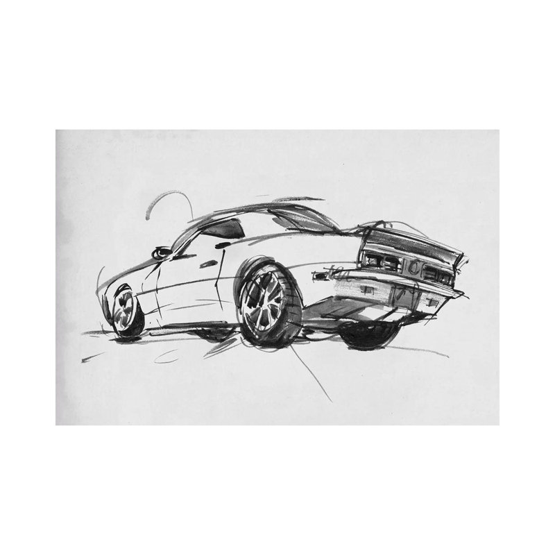 Classic Car Sketch II by Annie Warren - Wrapped Canvas Print, 101.6 cm H x 66.04 cm W x 1.91 cm D