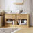 Modern Fluted Nightstand,Fluted End Table with Drawer & Open Shelf, Curved Base Storage Side Table-971102606